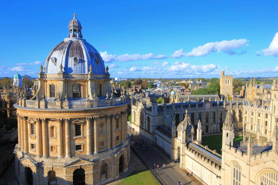 The Oxford University City,Photoed in the top of tower in St Marys Church.All Souls College, England